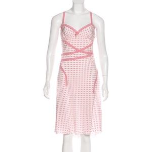 Moschino pink polka dot slip dress